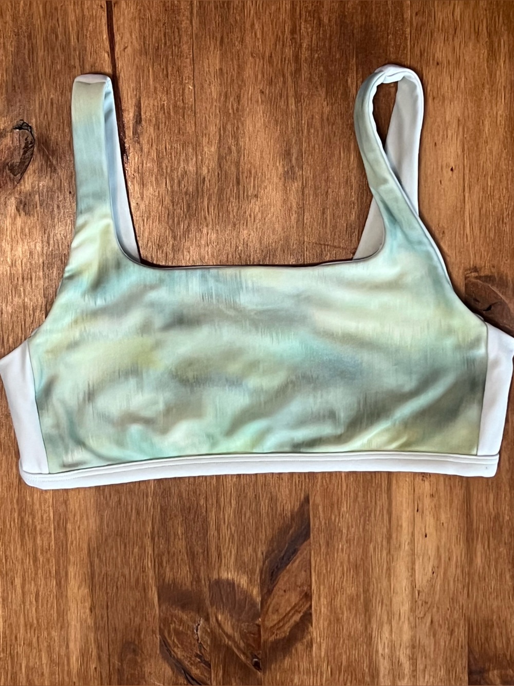 Athleta Green Tie-Dye Bikini Top Reversible